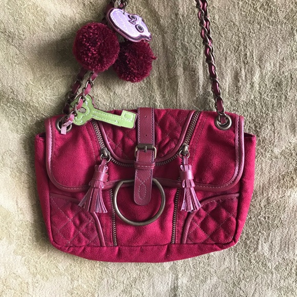 🎉 3 for $25 🎉 Red Faux Suede Purse Chain Handles - Picture 6 of 6